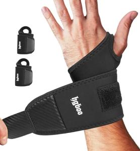 2-Pack Adjustable Weightlifting Wrist Wraps - Black