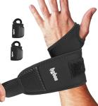 2-Pack Adjustable Weightlifting Wrist Wraps - Black
