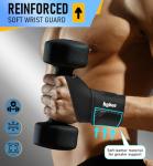 2-Pack Adjustable Weightlifting Wrist Wraps - Black
