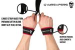 Gymreapers Padded Weightlifting Wrist Straps - Black/Red