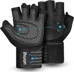 Ihuan Ventilated Weight Lifting Gloves with Wrist Support