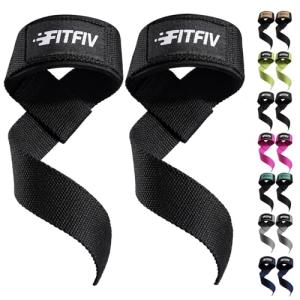 FITFIV Weightlifting Lifting Straps with Neoprene Padding