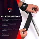 AQF 23” Neoprene Padded Wrist Straps for Weightlifting