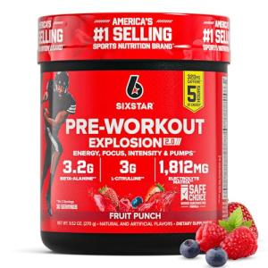 Six Star Pre-Workout Powder, Fruit Punch (30 Servings)