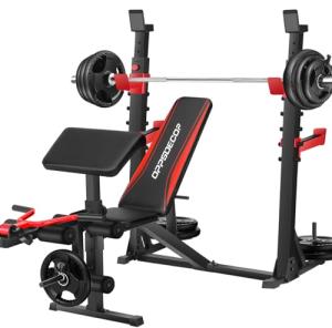 900LBS Weight Bench Set with Squat Rack