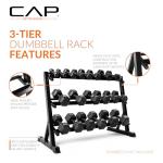 Heavy-Duty 3-Tier Dumbbell Rack for Home Gym