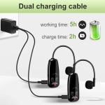 Wireless Headset Microphone System with USB-C Charging