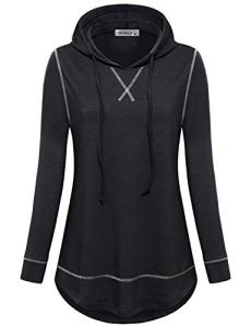 Women’s Loose-Fit Long Sleeve Workout Top – Black