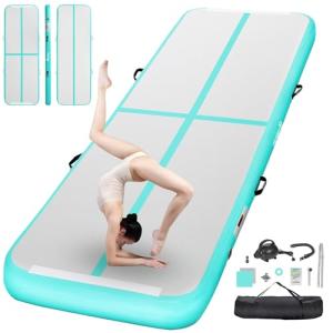 10ft Inflatable Gymnastics Training Mat with Pump
