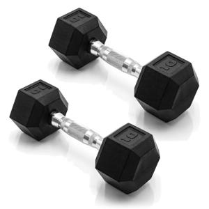 CAP Barbell 10 LB Rubber Hex Dumbbell Pair