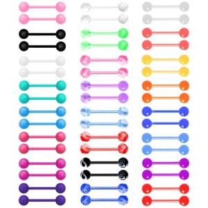 Glow in the Dark Acrylic Tongue Piercing Barbell