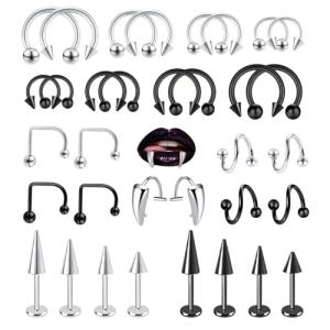 Stainless Steel Snake Bite Lip Piercing Jewelry