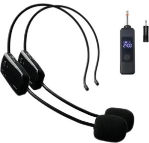 Wireless Microphone Headset System for 2 Users
