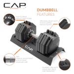 Adjustable 55 lb Dumbbell Set with Chrome Handle