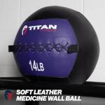 Titan Fitness 14 LB Soft Leather Medicine Ball
