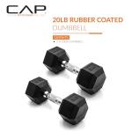 CAP Barbell 20 LB Rubber Hex Dumbbell Pair