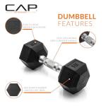 CAP Barbell 15 LB Rubber Hex Dumbbell Pair