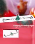 Santa Industrial Barbell Christmas Tree Earring
