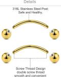 Tiny Gold Curved Surgical Steel Piercing Jewelry Set