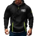 Men's Black Quarter Zip Tactical Fleece Hoodie