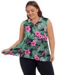 Plus Size Women's Golf Shirts - Sleeveless Athletic Tops