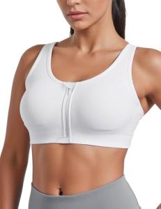 High Support Zip Front Sports Bra for Women
