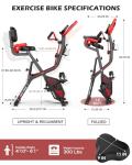 Folding 4-in-1 Exercise Bike with Resistance Bands