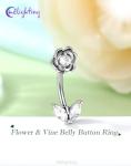 Belly Button Ring with CZ and Surgical Steel