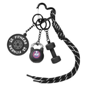 Black Dumbbell Keychain - Perfect Gift for Fitness Lovers