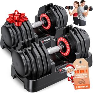 Adjustable Dumbbell Set 25-80LB for Home Gym