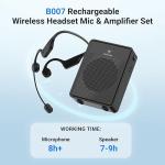 Wireless Voice Amplifier Headset Microphone System