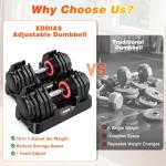 Adjustable Dumbbell Set 25-80LB for Home Gym