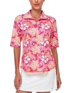 Plus Size Women's 1/4 Zip Athletic Polo