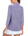Purple 3/4 Sleeve Golf Shirt for Women
