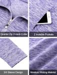 Purple 3/4 Sleeve Golf Shirt for Women