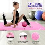 Pink 6' Folding Tri-fold Exercise Gym Mat
