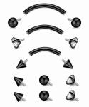 Masedy 3PCS Titan Eyebrow Piercing Jewelry Set