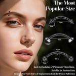 Masedy 3PCS Titan Eyebrow Piercing Jewelry Set