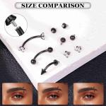 Masedy 3PCS Titan Eyebrow Piercing Jewelry Set