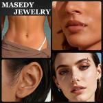 Masedy 3PCS Titan Eyebrow Piercing Jewelry Set