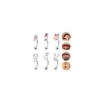 BodyAce 16G Stainless Steel Curved Eyebrow Rings