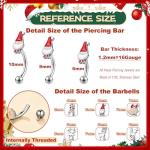 BodyAce 16G Stainless Steel Curved Eyebrow Rings