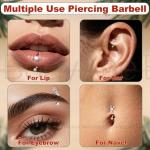BodyAce 16G Stainless Steel Curved Eyebrow Rings