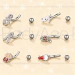 BodyAce 16G Stainless Steel Curved Eyebrow Rings