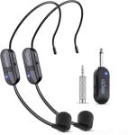 Cordless Double Wireless Microphone Headset for Two