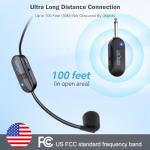 Cordless Double Wireless Microphone Headset for Two