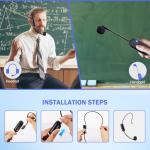 Cordless Double Wireless Microphone Headset for Two