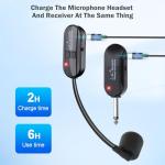 Cordless Double Wireless Microphone Headset for Two