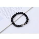 Black Lava Stone Dumbbell Bracelet for Fitness