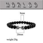 Black Lava Stone Dumbbell Bracelet for Fitness